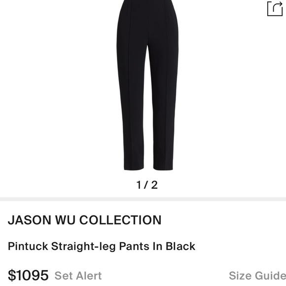 NWT Jason Wu Pintuck High-waisted Straight-leg Pants In Black - Picture 11 of 11